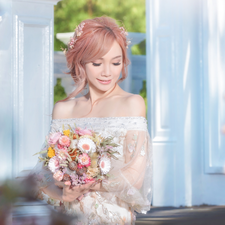 Women, bouquet, Windows, young lady