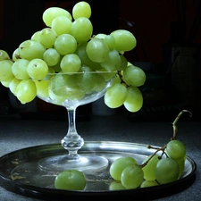 Bowl, Grapes, Tray