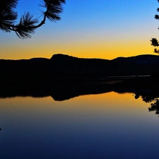 branch pics, lake, Loon, California, Great Sunsets, Mountains