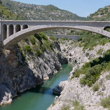 bridge, River, canyon