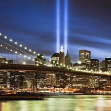 bridge, Manhattan, light