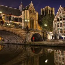 River, Monument, bridge, Restaurant