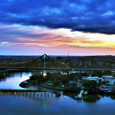 Brisbane, panorama, town