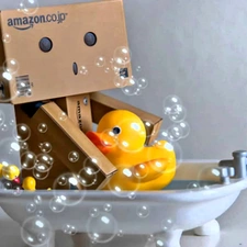 bubbles, ducks, In bath, Bath, Danbo