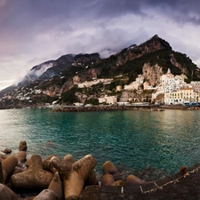 Amalfi, Coast, buildings, Italy