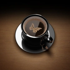 butterfly, coffee, cup