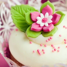 Candies, cake, Flower