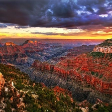 canyon, west, sun