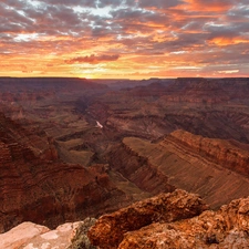 canyon, west, sun