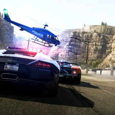 Way, Helicopter, cars, chase