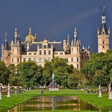 Castle, Baden, Park, statues, Hohenzollern, W?rttemberg