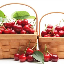 cherries, Baskets, full