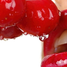 cherries, passionate, lips