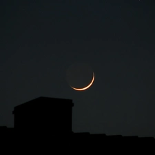 eclipse, the roof, chimney, Moon