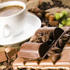 chocolate, cup, coffee