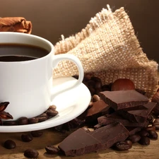 cup, grains, chocolate, coffee