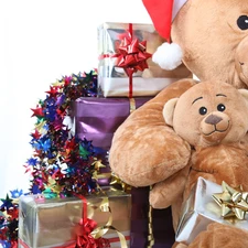 christmas, bear, gifts