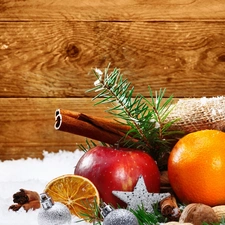 orange, decoration, Christmas, Apple