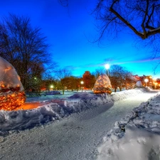 winter, Way, Christmas, Park