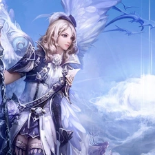 Women, Scepter, Cloud, angel