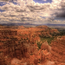 canyon, clouds