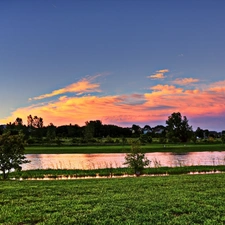 River, clouds