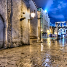 Coartia, HDR, Street, Night, Houses