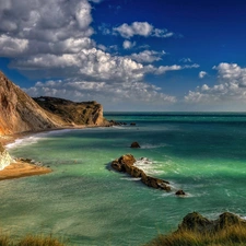 cliff, rocks, Coast, sea