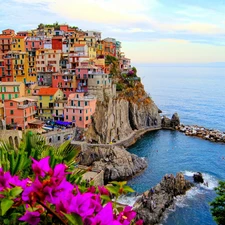 Manarola, Coast, Houses, Italy