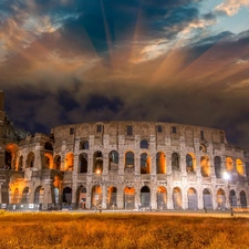 Rome, illuminated, Coloseum, Italy