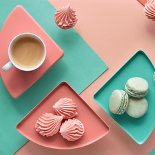Macaroons, cup, color, Cookies, coffee, meringues, background
