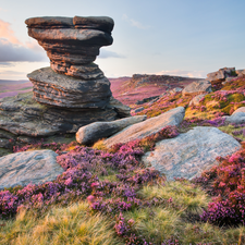 rocks, Stones, England, Peak District National Park, County Derbyshire, Hill, heath, Salt Cellar Rock Formation