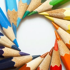 crayons, color, wood