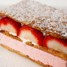 cream, cake, Strawberry