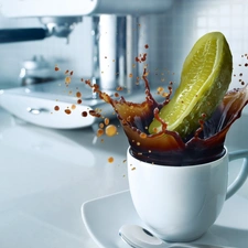 cucumber, cup, coffee