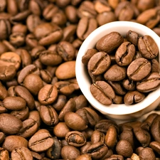 Cup, grains, coffee