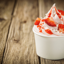 strawberries, ice cream, cuts