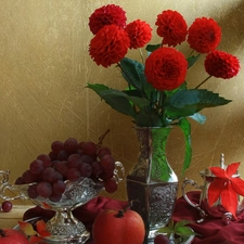 dahlias, Fruits, service, Red, Toyota Silver