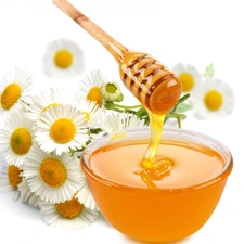 daisies, bowl, honey