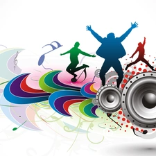 speaker, music, dance, men