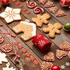 Christmas, glace, decor, boarding, ornamentation, Gingerbread