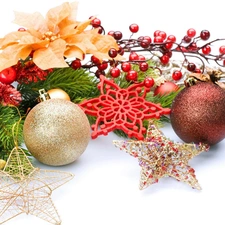 decoration, Christmas, baubles, Stars, twig