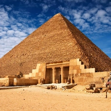 Sky, Pyramid, Desert, clouds