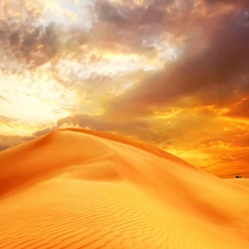 Great Sunsets, Sand, Desert, clouds