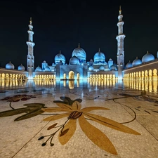 United Arab Emirates, Illuminated Mosque, Abu Dhabi