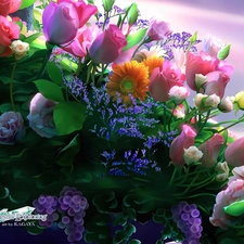 different, flowers, Kagaya, bouquet, graphics