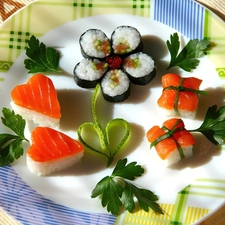 dish, color, Sushi