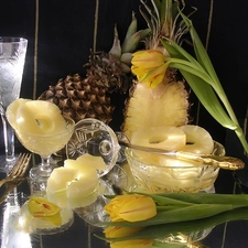 dishes, Pineapples, Tulips