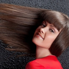 Hair, light brown, Blouse, make-up, red hot, dispelled