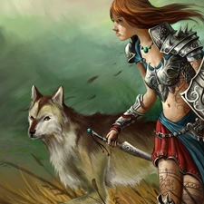 dog, Women, Armor